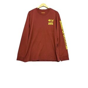 Schaefer Outfitter Shirt Mens Graphic Print Large Brown Long Sleeve Pullover‎